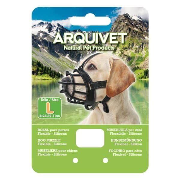 Silicona máscara antiparasitos para perros tamaño grande, resistente y ajustable.