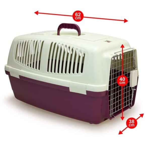 Transportín para mascotas, tamaño 62x40x38 cm, comodo y resistente para viajes.