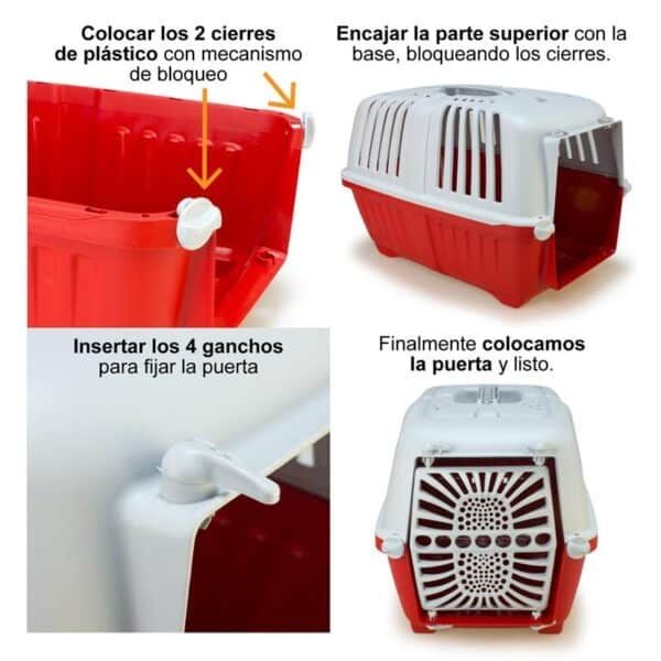 Puerta para transportín de mascotas con cierre de bloqueo y fácil de instalar.
