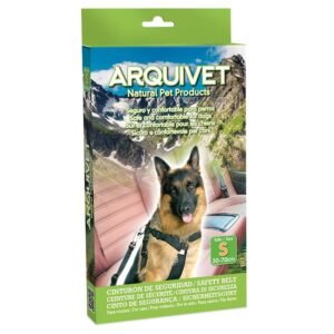 Arnés de seguridad para perros, ajustable y cómodo, ideal para paseos seguros en coche y outdoors.