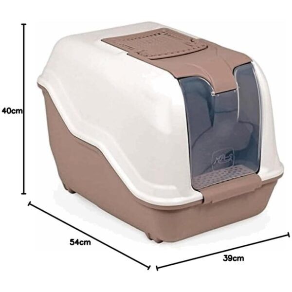 Accesorio para mascotas, recinto higiénico y automático para gatos y perros pequeños.