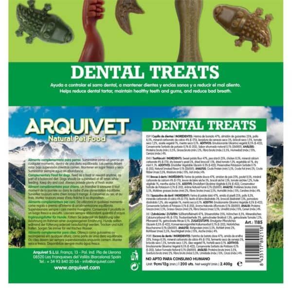 Alimentos masticables para perros que ayudan a mantener la salud dental y reducir el mal aliento.