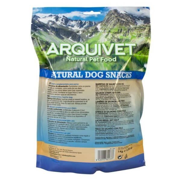 Arquivet snack para perros de pescado con salmón en bolsa de 1 kg.