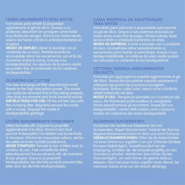 Algodonera para gatos, bolas absorbentes, elimina olores y limita bacterias en arena, con modo de empleo y instrucciones para un mejor uso.