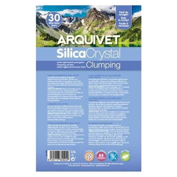 Arquivet silicagel para gatos, gel absorbente y de secado rápido, ideal para mascotas, fácil de usar y mantener limpio, 30 días de protección.