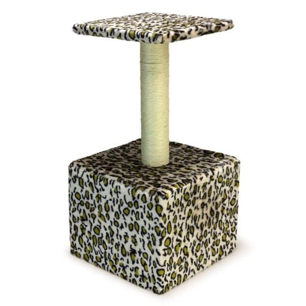 Rascador para gatos con diseño de animal print, algodón y sisal.