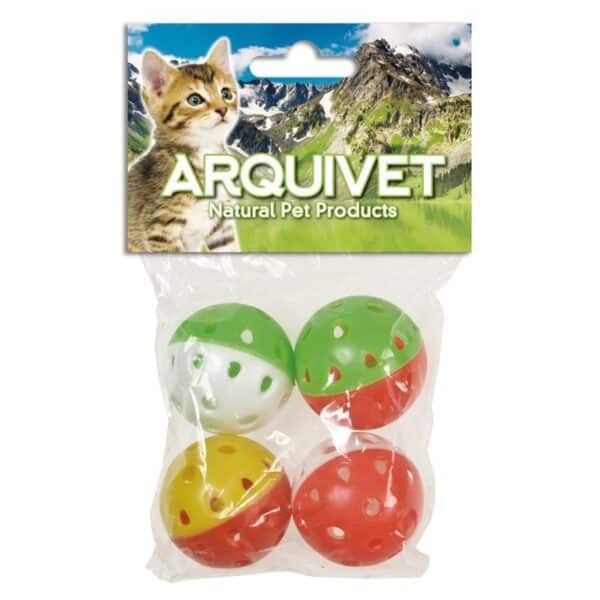 Pelotas de juguete para mascotas en colores vibrantes, ideales para perros y gatos.