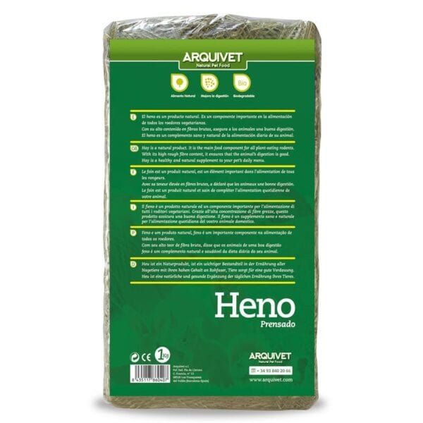 Heno prensado natural para alimentación saludable y digestiva para mascotas. Productor natural y ecológico para perros y gatos.