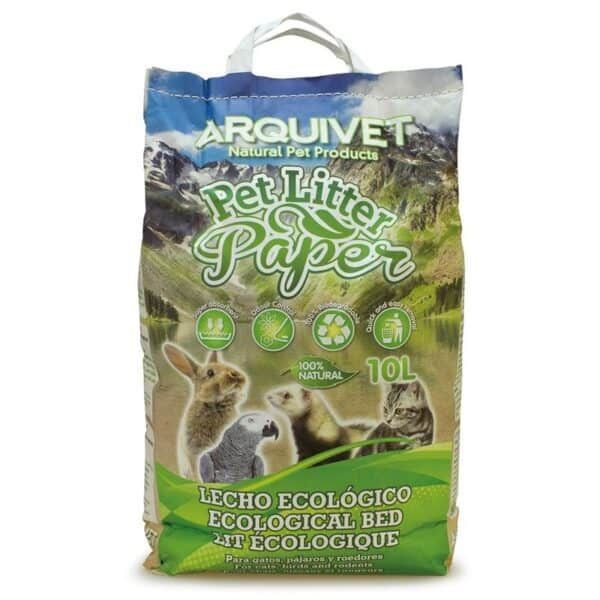 Arguvet arena de hierba para mascotas, ecológica, 10L, natural y reciclable.