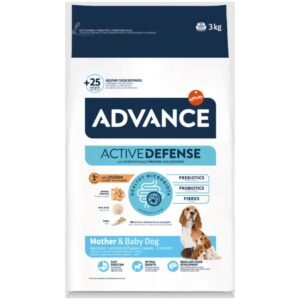 Alimento para perros con probióticos y fibra, Advance Active Defense Mother & Baby Dog 3kg.
