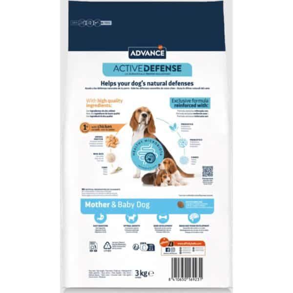 Alimento para perros con defensa natural, fórmula reforzada, ingredientes de calidad, saludable, para cachorros y madres gestantes.