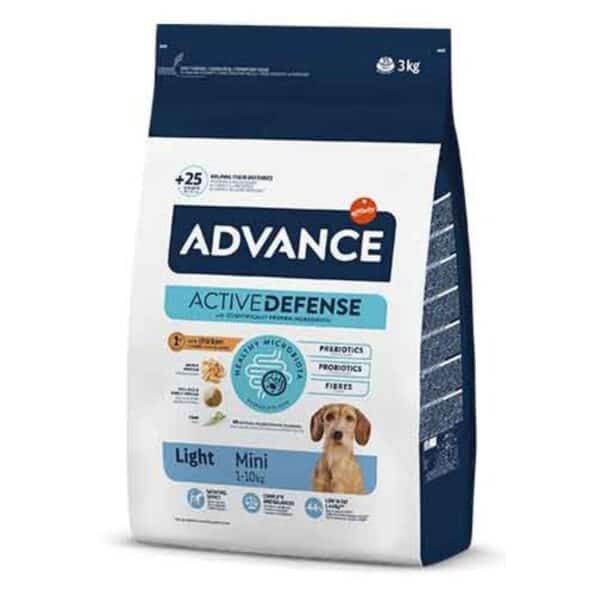 Advance comida perro active defense 3kg para salud digestiva y microbiota saludable.