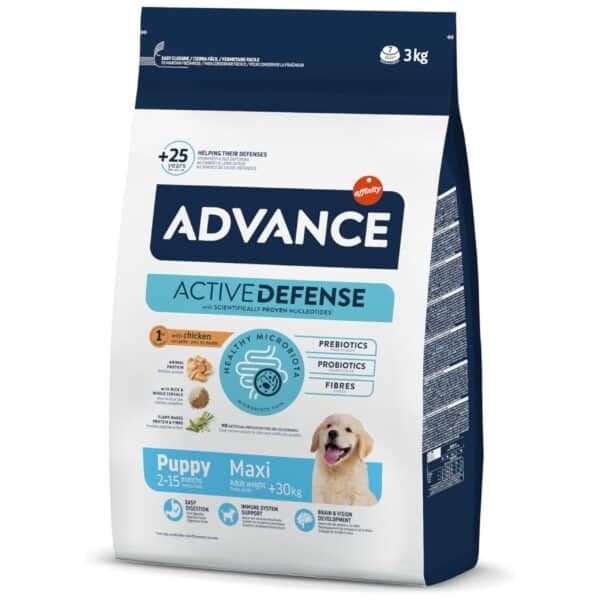 Advance alimentación perro pienso infantil dieta saludable Microbiota prebióticos probióticos fibra 3kg puppy maxi +30kg.