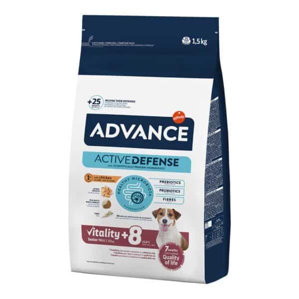 Advance alimento perro tratamiento inmunológico en bolsa de 1.5 kg, con ingredientes probióticos y fibras.