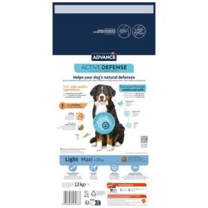 Complemento de comida para perros, Advance Active Defense. Nutrición para defensas naturales, ingredientes de alta calidad, apto para perros hasta 30kg.
