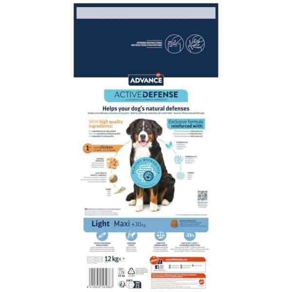 Complemento de comida para perros, Advance Active Defense. Nutrición para defensas naturales, ingredientes de alta calidad, apto para perros hasta 30kg.