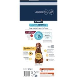 Advance activate defense pienso para perros con Lamb, prebióticos y fibras, digestión fácil y cuidado sensible, 12 kg.