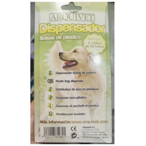Bolsas plásticas para dispensador de mascotas y animales, paquete con 2 rollos de 20 bolsas.
