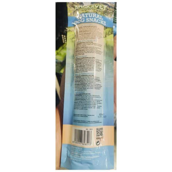 Aceite de semillas natural para perros, muestra en paquete con ingredientes y peso.