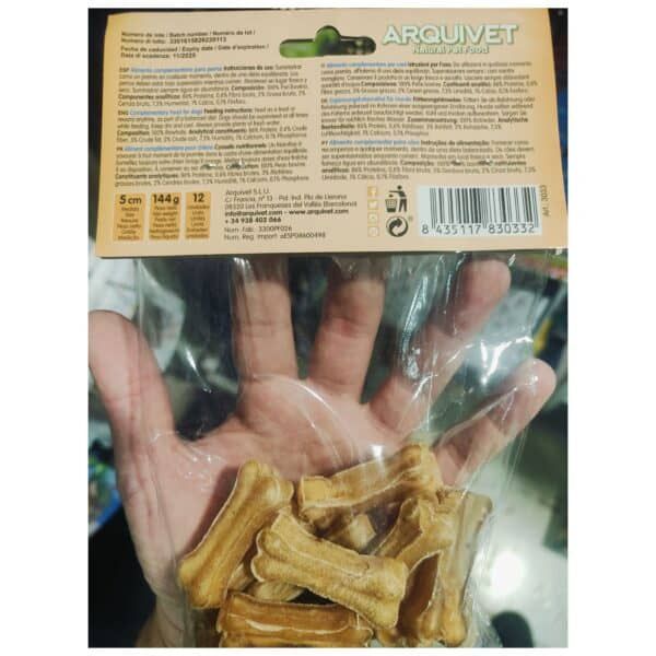 Bocadillos de hueso de goma para mascotas, sabor natural, 5 cm, 144 g, paquete de 12.