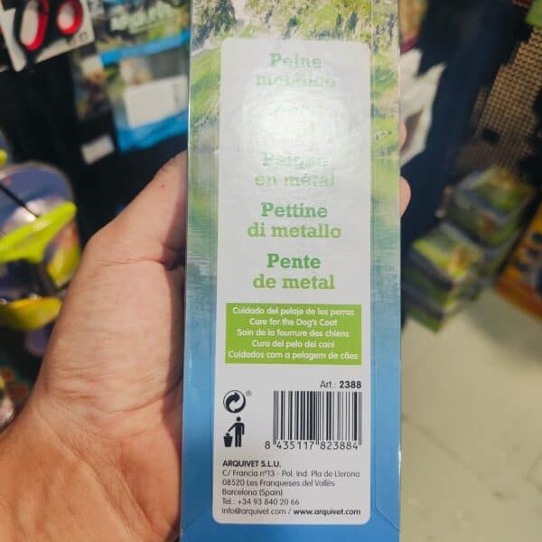 Cuidado del pelaje de perros con peine de metal, herramienta para mascotas de mascotas.