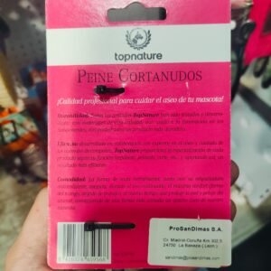 Peine cortanudos para mascotas, herramienta profesional para cuidado del aseo animal.