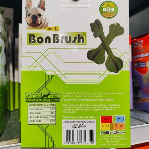 BonBrush pienso complementario para perros, sin gluten, en caja de 10 kg, indicado para razas medianas y grandes, con ingredientes naturales y proteínico.