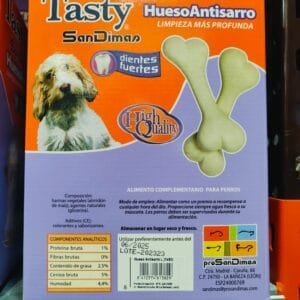 SanDimas Hueso Antisarro para perros, limpieza profunda, hueso de calidad, refuerzo dental, promueve dientes fuertes.