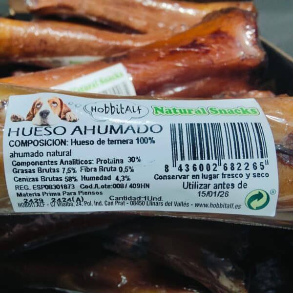 Hueso ahumado natural para mascotas, producto de alta calidad en la tienda online TodoMASKOTAS.