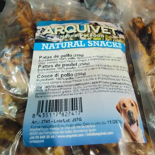 Archivet snacks naturales para perros con pollo, 250 g, tienda de mascotas online TodoMASKOTAS.