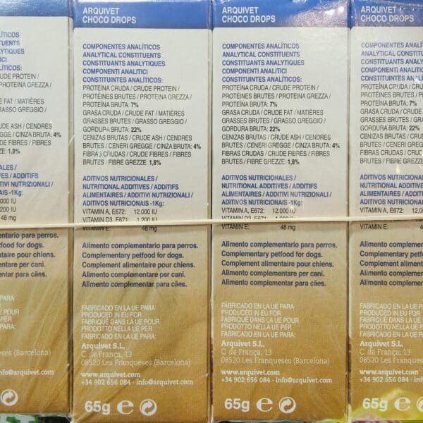 Arquet Choco Drops - ingredientes y valor nutricional, para mascotas y perros en TodoMASKOTAS.