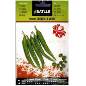 Guindilla verde de cultivo, ideal para huerto y jardinería, semilla de pimiento picante suave y saludable.
