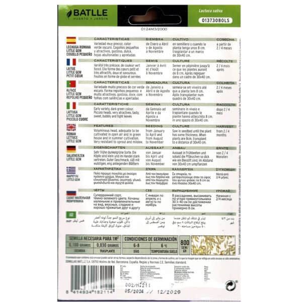 Lechuga romana semilla envasada, cultivo en interior, crecimiento rápido, cosecha en 2-4 meses. semilla para huerto, cultivo ecológico en casa.