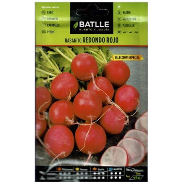 Rábanos rojos redondo, semilla de cultivo ecológico, ideal para huerto y jardín.