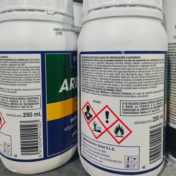 Pulverizador de productos químico peligrosos para mascotas y protección, envase de 250ml.