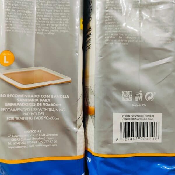 Empapadores de entrenamiento para perros, tamaño 90x60 cm, con feromonas, bolsa de 10 unidades, compatible con bandejas sanitarias.
