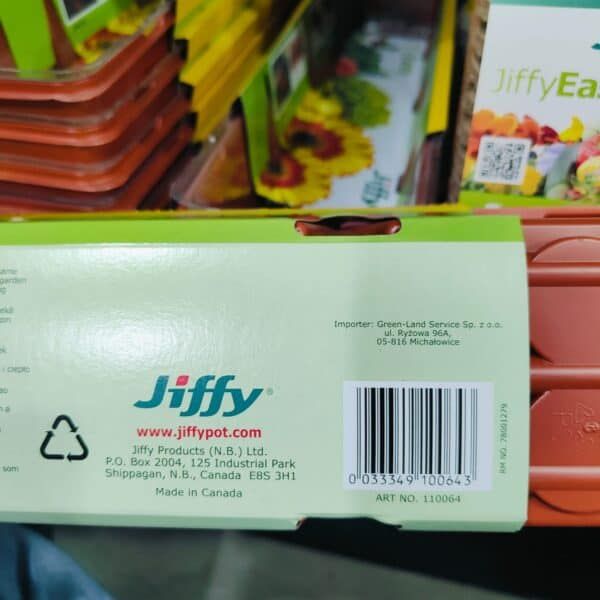 Jiffy productos para jardinería y almacenamiento en caja de colores verdes y rosas, en tienda de todoMASKOTAS.