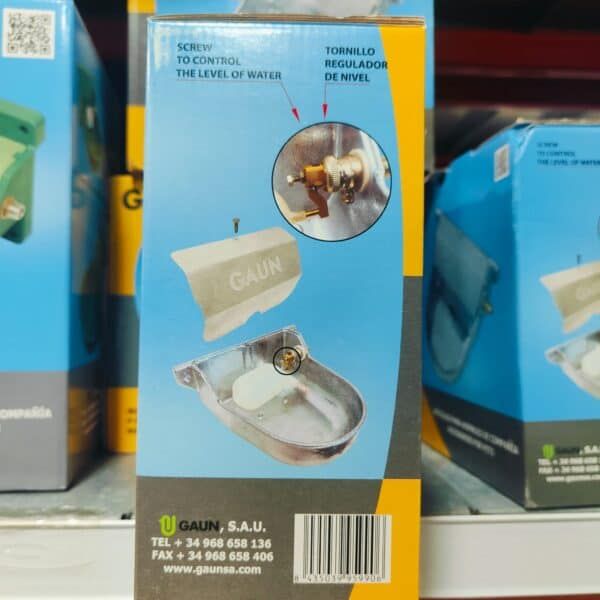 Sello regulador de nivel de agua para bebederos de animales, fácil de instalar y ajustar.