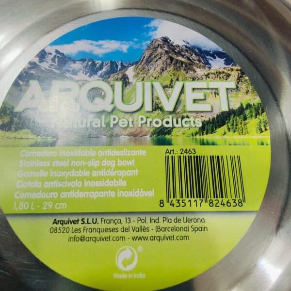 Arqueta para perros de acero inoxidable, no deslizante, tamaño 29 cm, ideal para alimentación resistente y duradera.