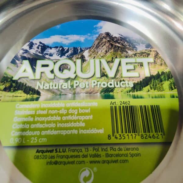 Cubo inoxidable anti deslizante para mascotas de 25 cm.