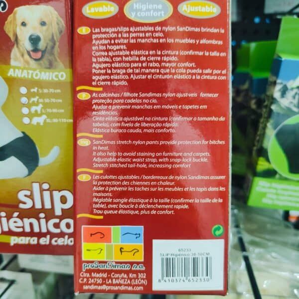 Cinta ajustable para perros con protección antimancha y cinturilla elástica, ideal para el bienestar y higiene de tu mascota.