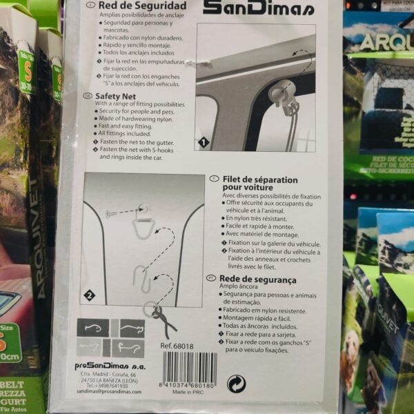 Cuerda de seguridad para mascotas, fija en el coche, nylon resistente, fácil de montar, incluye ganchos y cadenas.