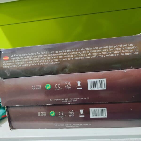 Calentador de rocas Reptán para terrarios, uso en naturaleza, temperatura estable, instrucciones incluidas.