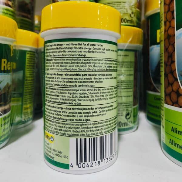 Repuesto para tortugas acuáticas con dieta nutritiva y suplementos de proteínas y vitaminas.