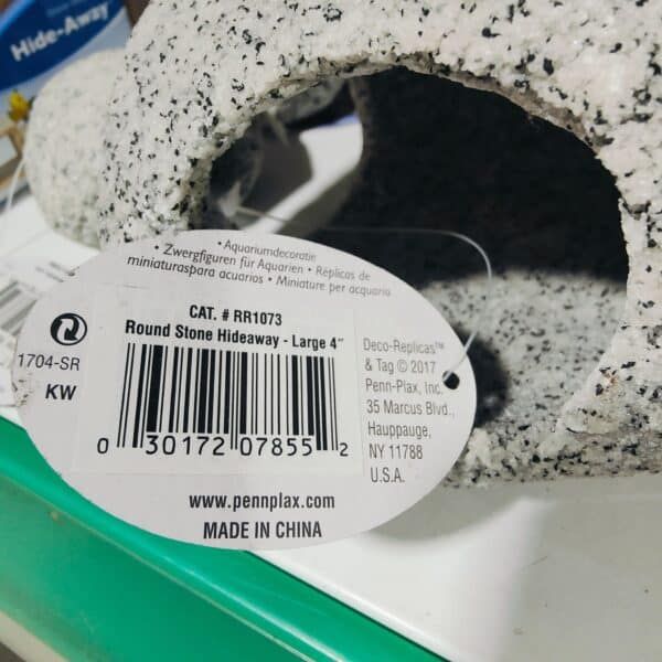 Round Stone Hideaway para acuarios de 4 pulgadas y decoración de acuario de granito para peces.
