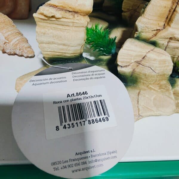 Roca decorativa para acuarios con plantas, tamaño 23x12x17cm, ideal para decorar acuarios y terrarios en todo momento.