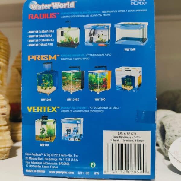 Mini acuario con decoraciones y accesorios para peces, diferentes tamaños y estilos disponibles en TodoMASKOTAS.