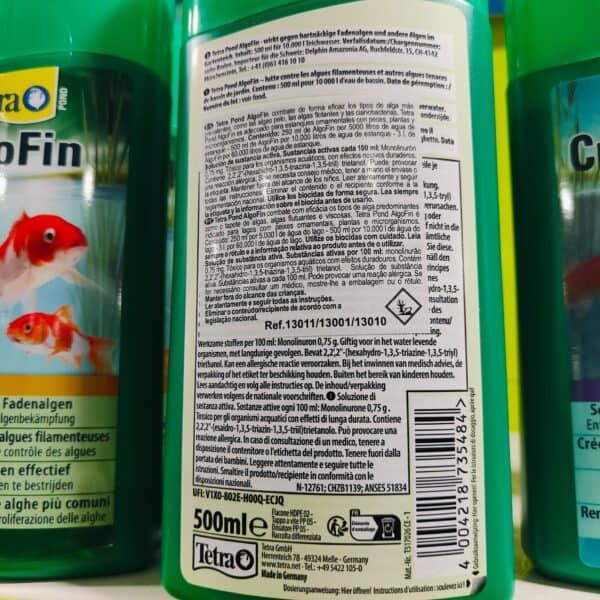 Puede afectar a peces y algas, producto para acuarios 500 ml, cuidado al usar.
