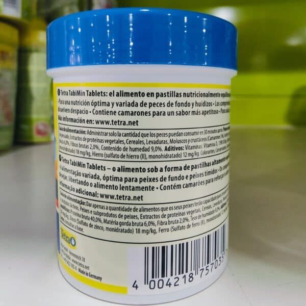 Tetra TabMin Tablets para alimentación de peces, suplemento nutritivo para acuarios y peces de fondo.