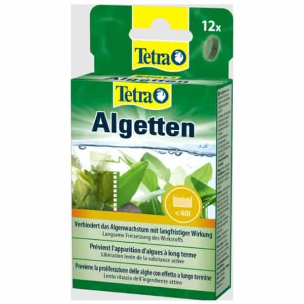 Aleta de texto: Abono Algen Tetra para plantas acuáticas, 12 unidades, efecto a largo plazo.